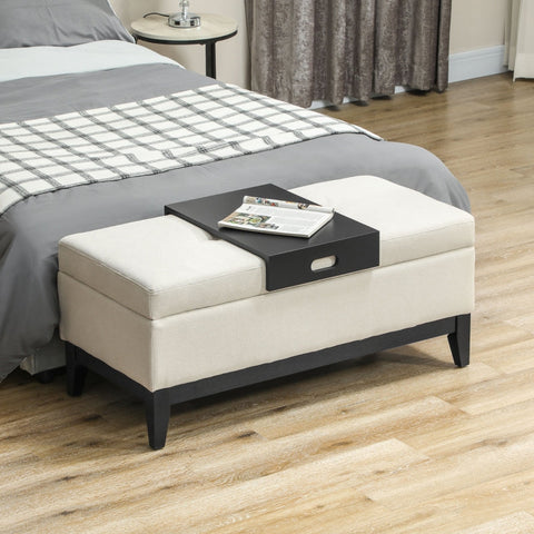 Rootz Stylish Bench - Upholstered Seating - Storage Ottoman - High Load Capacity - 107cm x 50cm x 44cm