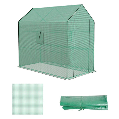 Rootz Greenhouse Cover - Replacement Tarpaulin - Weather Resistant - UV Resistant -  Green - 140 x 213 x 190 cm