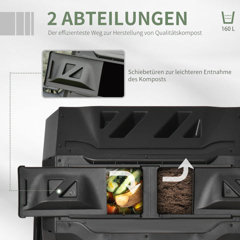 Rootz Tumbling Compost Bin - Rotating Composter - Garden Waste Recycler - Nutrient-rich Compost - 28''L x 25.5''W x 37.75''H - 43 Gallon Capacity