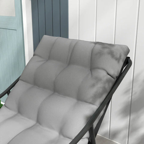 Rootz Armchair - Garden Chair - Thick Seat - Garden Sofa - PP Cotton - Steel-polyester - Gray - 62L x 110W x 88H cm