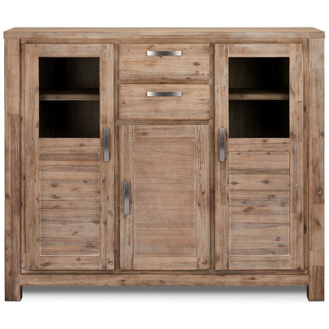 Rootz Highboard - Storage Cabinet - Sideboard - Solid Acacia Wood - Extensive Storage - Durable Build - Stylish Design - 160cm x 45cm x 140cm