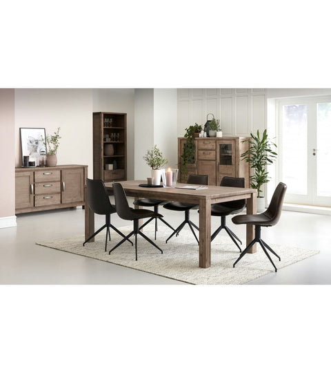 Rootz Highboard - Storage Cabinet - Sideboard - Solid Acacia Wood - Extensive Storage - Durable Build - Stylish Design - 160cm x 45cm x 140cm