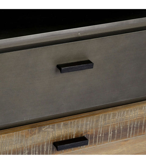 Rootz Highboard - Storage Cabinet - Sideboard - Solid Acacia Wood - Ample Storage - Durable Build - Stylish Design - 100cm x 40cm x 130cm