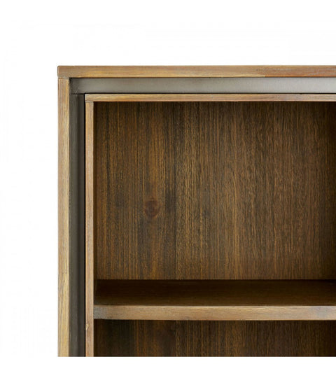 Rootz Highboard - Storage Cabinet - Sideboard - Solid Acacia Wood - Ample Storage - Durable Build - Stylish Design - 100cm x 40cm x 130cm