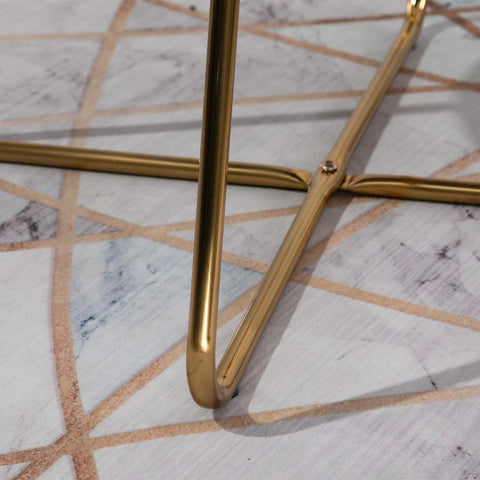 Rootz Modern Velvet Blue Lounge Chair - Accent Chair - Armchair - Luxurious Comfort - Durable Metal Frame - 68cm x 54cm x 84cm