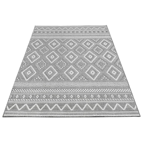 Flat-Weave Rug – Scandinavian Style – Geometric Pattern – Boho Chic – Indoor/Outdoor – Durable & Easy to Clean