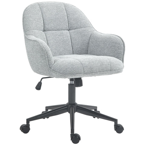 Rootz Ergonomic Office Chair - Swivel Chair - Adjustable Chair - Padded Comfort - 63x66x86-96cm - Grey Linen Cover