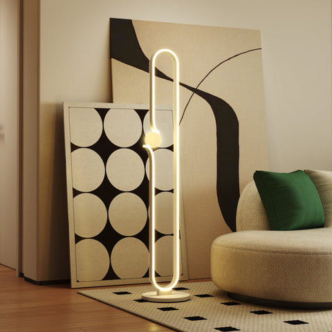 Rootz LED Floor Lamp - Musical Note Design - Glass Screen Lamp - Stylish Room Lighting - 28cm x 28cm x 145cm
