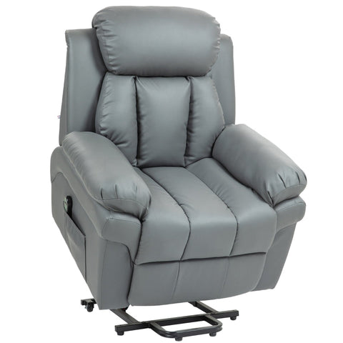Rootz Electric Riser Chair - TV Armchair - Recliner with Stand-Up Aid - Faux Leather - 93cm x 96cm x 105cm