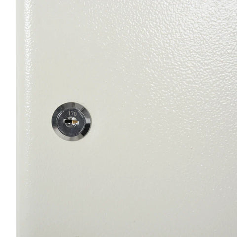 Rootz Key Box - Key Storage - Cold Rolled Steel - Powder Coated Finish - Family - School - Factory - Beige - 30 cm x 24 cm x 7.5 cm