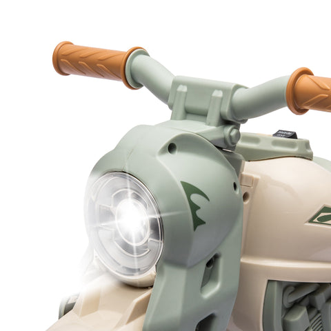 Rootz 6V Cream White Children's Electric Motorcycle - Kids Ride-On Bike - Toddler Motorbike - Music & Bubbles Fun - 80cm x 36cm x 43.5cm