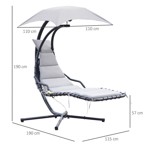 Rootz Hanging Lounger Schwingliege - Hollywood Swing - Garden Lounger - Ergonomic Comfort - 190cm x 115cm x 190cm