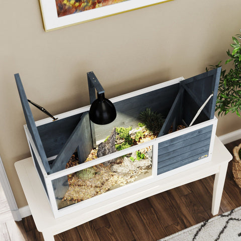 Rootz Turtle House - Reptile Enclosure - Terrarium - Easy Access - 120cm x 50cm x 40cm