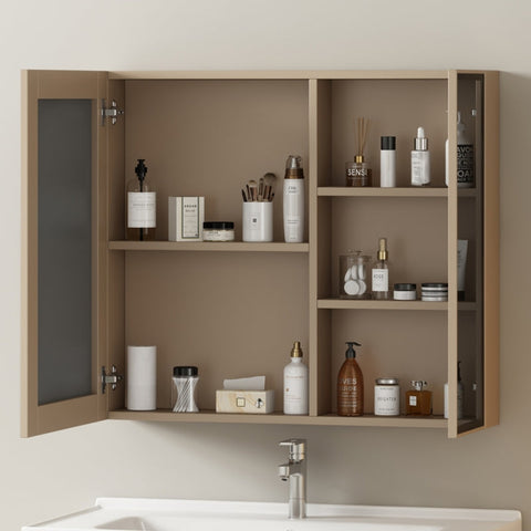Rootz Mirror Cabinet - Bathroom Storage Unit - Vanity Organizer - Modern Design and Durable MDF - 80cm x 12cm x 75cm
