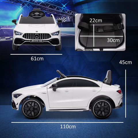 Rootz Mercedes-AMG CLA 45 Electric Car - Kids Ride-On - Remote Car - Adjustable Speed - LED Lights - 110cm x 61cm x 45cm