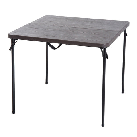 Rootz Folding Camping Table - Picnic Table - Outdoor Table - Powder-Coated Metal Frame - Easy-Care Plastic Top - 86cm x 86cm x 71.5cm