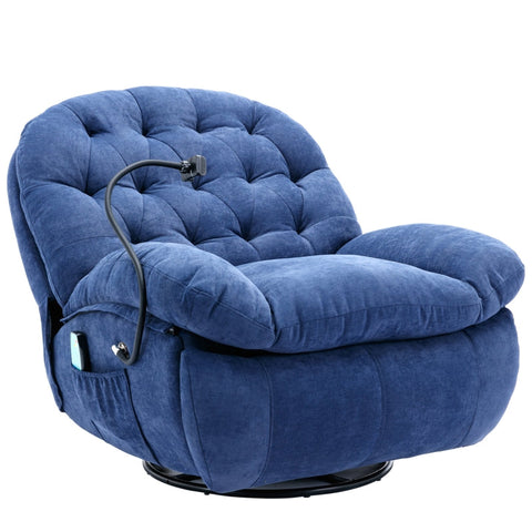 Rootz Fabric Massage Chair - Lounge Chair - Rotating Chair - Heated Massage - 92cm x 100cm x 104cm