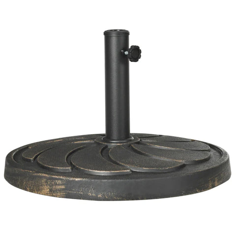 Rootz Umbrella Stand - Parasol Stand -  Parasol Holder - Weatherproof - Resin - Steel - Bronze - Ø53 X 33h Cm