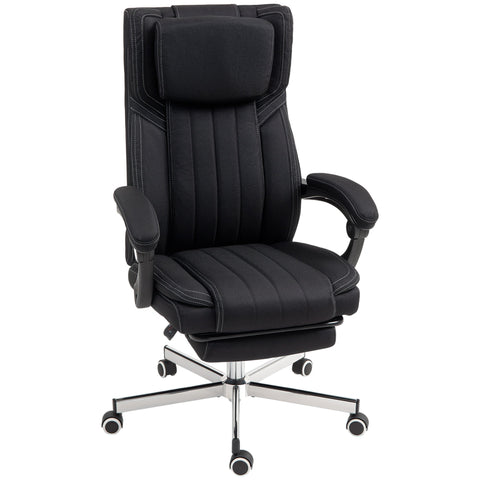 Rootz Ergonomic Office Chair - Rotatable Seat - Adjustable Height - Linen Fabric - 65x61x105-113cm - Supports Intensive Seating