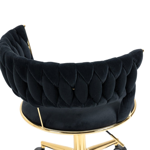 Rootz Swivel Office Chair - Velvet Chair - Ergonomic Chair - Luxury Design - 62cm x 62cm x 67-76.98cm