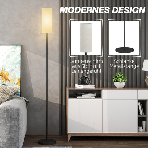 Rootz Floor Lamp - Umbrella Lamp - White and Black Standing Lamp - Foot Switch Convenience - Ø22 x 163cm