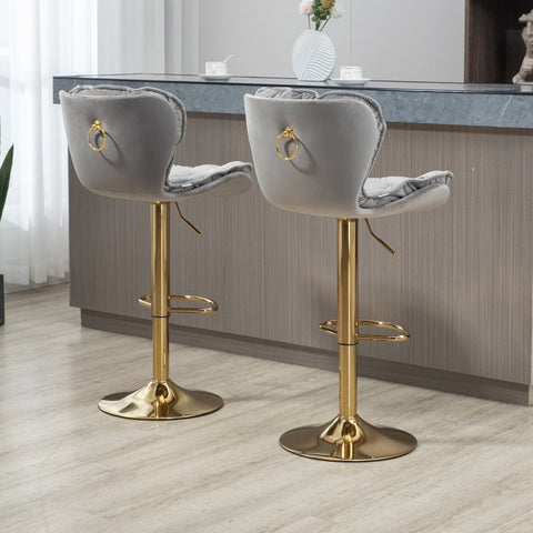 Rootz Swivel Bar Stools - Adjustable Stools - Rotating Bar Chairs - Ergonomic Comfort - 55 x 46 x 92-112 cm