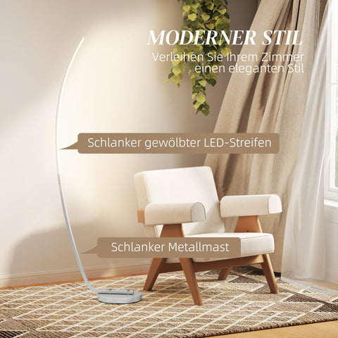 Rootz LED Base Lamp - Modern Floor Lamp - Dimmable Light - Foot Switch Control - 46cm x 25cm x 147cm