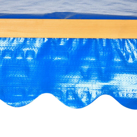 Rootz Sandpit - Sandpit With Playhouse - Sandpit With Roof - Children's Sandpit - Fir Wood - Natural + Blue - 133 x 129 x 137.5 cm