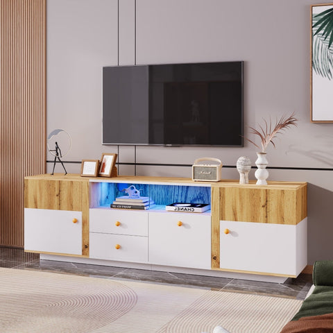 Rootz TV Cabinet - Entertainment Unit - Media Console - Spacious Storage - 180L x 35W x 50H cm