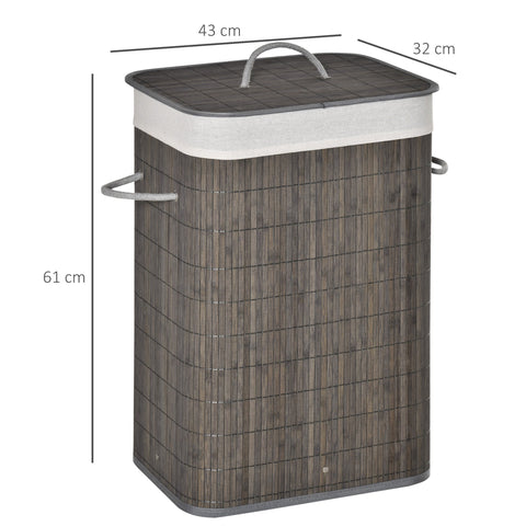 Rootz Laundry Basket with Handles - Washable Laundry Bag - Rattan Hamper - Durable & Water-resistant - 43l x 32b x 61h cm
