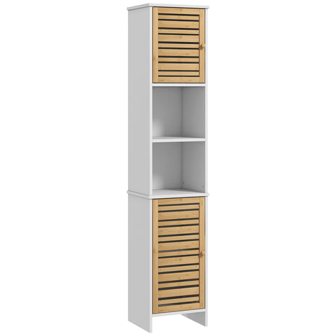 Rootz Bathroom Cabinet - Storage Cabinet - Bamboo - Space-Saving - 35b x 30t x 170h cm