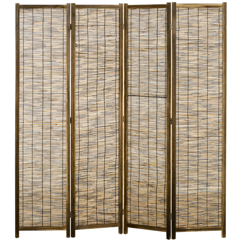 Rootz Wooden Folding Screen - Room Divider - Privacy Screen - Natural Bamboo Finish - 160L x 170H cm