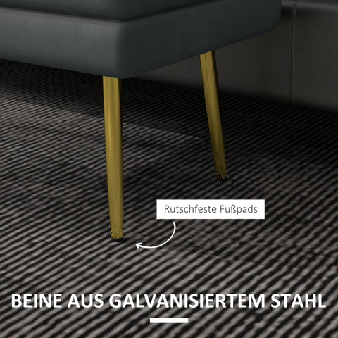 Rootz Upholstered Storage Bench - Accent Bench - Seating Bench - Modern Scandi Design - Ample Storage - Comfortable Seating - 79.5cm x 37.5cm x 43cm - Dark Gray