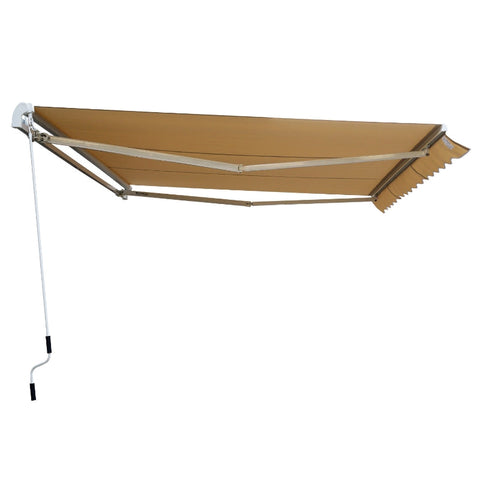 Rootz Folding Arm Awning - Adjustable Clamp Awning - Patio Awning - Sun Protection - Easy Operation - Durable Materials - 450cm x 300cm