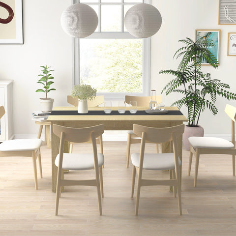 Rootz Dining Table for 6 - Scandinavian Dining Table - Brown Look - Stability & Style - 140L x 90B x 75H cm