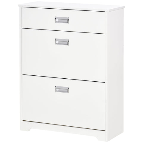 Rootz Shoe Cabinet - Entryway Organizer - Storage Unit - Space-Saving - 70W x 29D x 92H cm - Holds Up to 16 Pairs - White