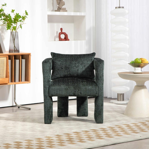 Rootz Single Lounge Chair - Chenille Chair - Ergonomic Seat - Comfortable Cushion - 60L x 44W x 65H cm