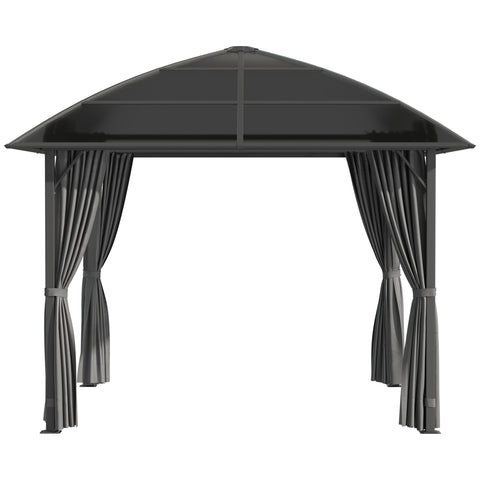 Rootz Garden Pavilion - Aluminum Structure - Polycarbonate Roof - Waterproof UV Protection - 305cm x 305cm x 270cm