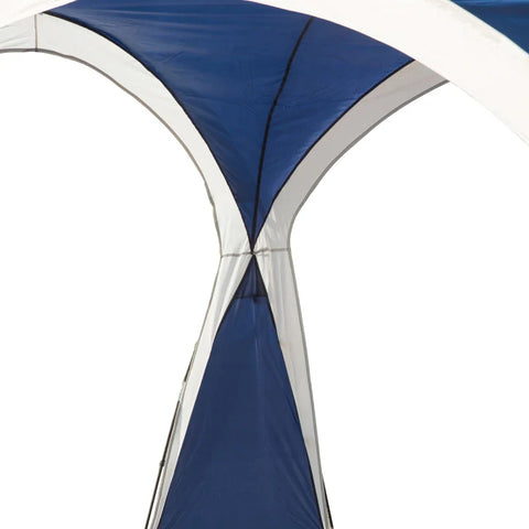 Rootz 6-8 Persoons Koepeltent - Prieel - Bescherming tegen zon en motregen - Polyester - Blauw + Grijs - 3,5 x 3,5 x 2,22 m