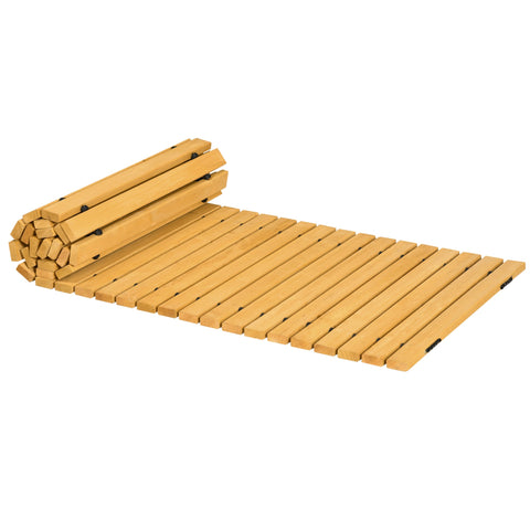 Rootz Garden Path Roll-Up - Wooden Strips - Solid Pine Pathway - Durable, Aesthetic, Anti-Slip - 185cm x 60cm