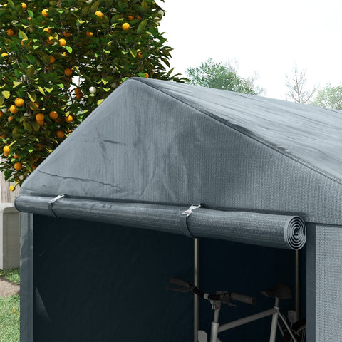 Rootz Tool Shed - Bike/Motorcycle Storage - Garden Equipment Shelter - UV-Resistant Tarpaulin - Galvanized Steel Frame - 160cm x 218cm x 172cm