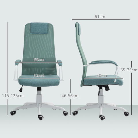 Rootz Rotating Office Chair - Ergonomic Lumbar Chair - Adjustable Desk Chair - Thick Foam Support - 58 x 61 x 115-125 cm
