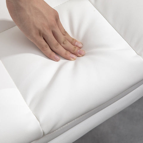 Rootz Office Chair - White Faux Leather - Adjustable Height - Tilting Backrest - Removable Lumbar Cushion - 69W x 65D x 107-115H cm