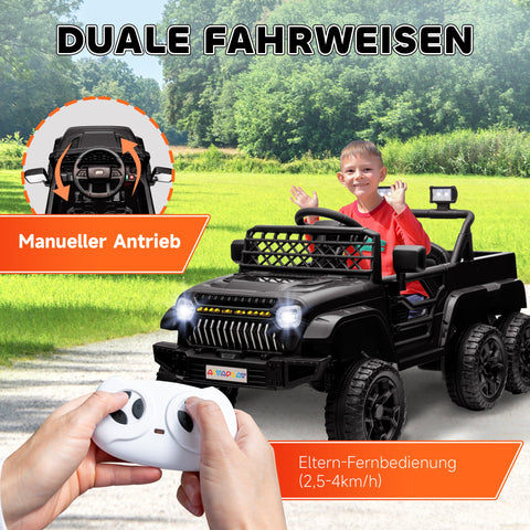 Rootz 12V Electric Kids Car with Trailer - Ride-On Toy - Children's Electric Vehicle - 4 Motors & Safe Remote Control - 122cm x 62.5cm x 65cm