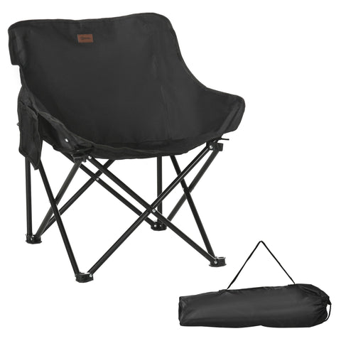 Rootz Foldable Camping Chair - Portable Seat - Steel Frame Chairs - Easy Transport - 61cm x 54cm x 66cm - Includes Carrying Bag