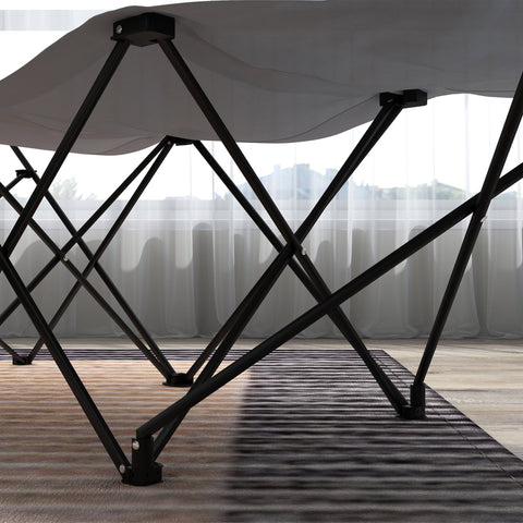 Rootz Lot de 2 Foldable Sun Loungers - Garden Loungers - Reclining Chairs - Oxford Headrest - 180cm x 58cm x 66cm