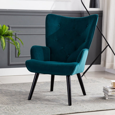 Rootz Velvet Armchair - Living Room Chair - Trendy Seating - High-Quality Comfort - 96cm x 69cm x 70cm
