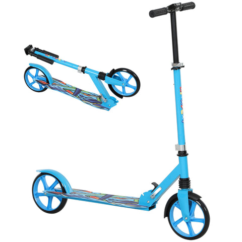 Rootz Children's Scooter - Kick Scooter - Foldable Scooter - Height Adjustable, 100kg Resilient - 94cm x 38cm x 88-103cm, Blue