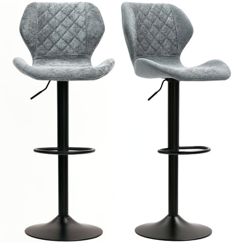 Rootz Set of 2 Bar Chairs - Kitchen Stools - Adjustable Height Stools - Maximum Comfort - 48x51.5x91-112cm