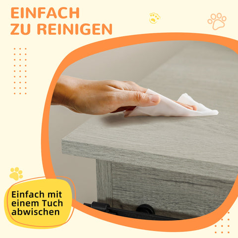 Rootz Dog Cage - Dog Box - Transport Box for Dogs - Lockable - 120L x 60B x 88.5H cm - Easy to Clean - Flexible Design - Rustic Grey